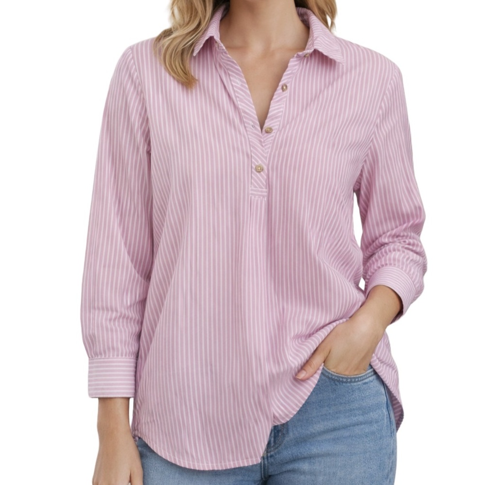 Cato Pink Striped Button Down Shirt
